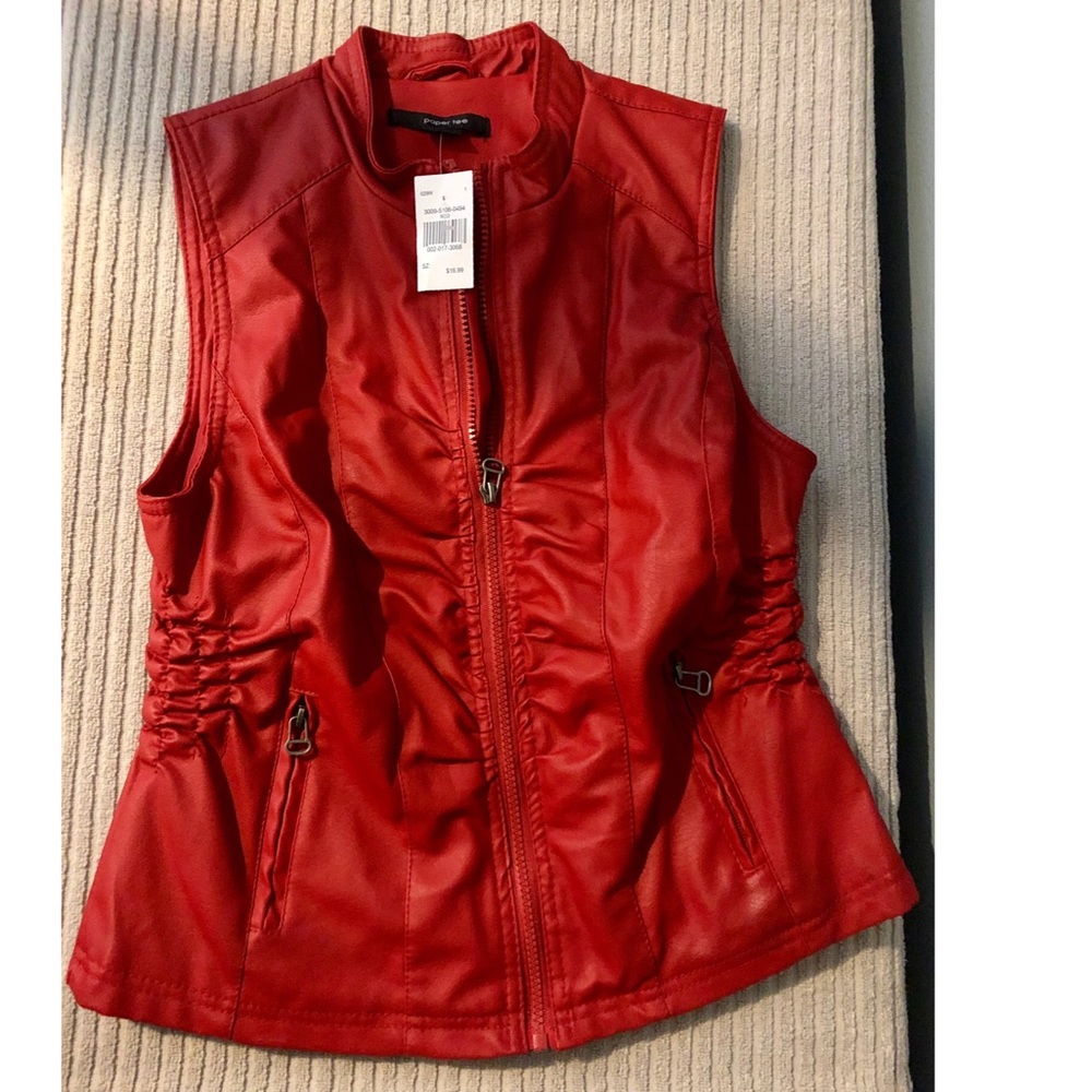Vegan Leather Vest by Paper Tee